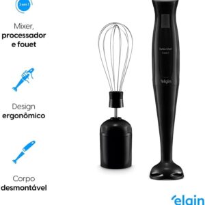 Mixer Vertical Turbo Chef Elgin 3 em 1 200W Preto 220v - Imagem 11