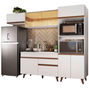 Armário de Cozinha Completa Madesa Reims 260001 com Balcão e Tampo - Branco - Imagem 2