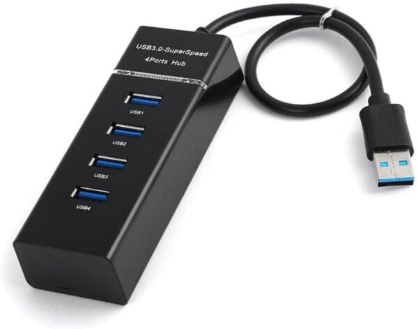 HUB USB 3.0 4 Portas Supervelocidade 5GBPS Indicador LED, Multiuso Compacto e Portátil, Transferência Rápida de Dados, Compatível c/Pen Drive, PC, Impressora, Mouse, Teclado, Console