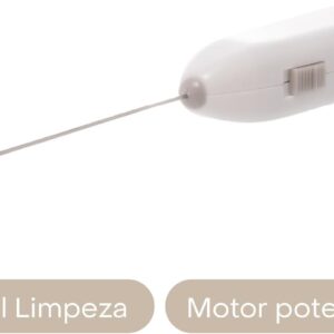 Mini Mixer Misturador Elétrico para Bebidas LYOR | Inox e Plástico Branco, Eficiente e Compacto para Batidas e Misturas Rápidas - Imagem 4