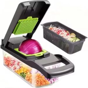 Fatiador Cortador Ralador De Legumes Frutas Verduras Kit Completo 16 Peças Pot Acvrílico Laminas Aço Inox Para Saladas Acessório Para Cozinha DUPIN - Imagem 1