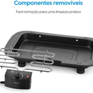 Churrasqueira Elétrica de Mesa Elgin Bbq Show, 110V | Com Controle de Temperatura, Bandeja Anti-Fumaça, Grelha Removível - Imagem 4