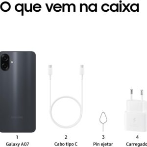 Celular Samsung Galaxy A07 256GB, 8GB, Câm. 50MP, Tela 6.7"- Preto - Imagem 10