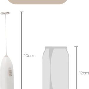 Mini Mixer Misturador Elétrico para Bebidas LYOR | Inox e Plástico Branco, Eficiente e Compacto para Batidas e Misturas Rápidas - Imagem 5