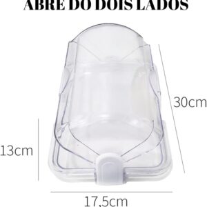 Porta Pão com Tampa Basculante - 30 x 20 x 13,5cm Transparente - Material PS Cristal - Imagem 3