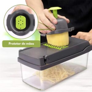 Fatiador Cortador Ralador De Legumes Frutas Verduras Kit Completo 16 Peças Pot Acvrílico Laminas Aço Inox Para Saladas Acessório Para Cozinha DUPIN - Imagem 4