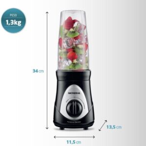 Liquidificador Mondial Personal Blender 300w 127v | Preto, 78670-01 - Imagem 2