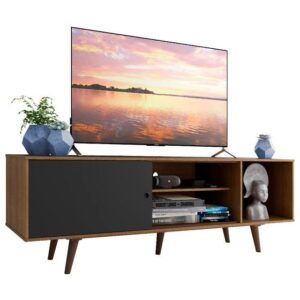 Rack Madesa Dubai para TV até 65 Polegadas com Pés - Rustic/Preto/Rustic - Imagem 2