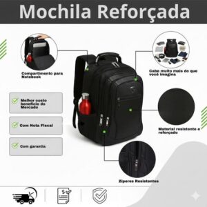 Mochila Masculina Impermeável Faculdade Alça Reforçada Grande - Dazzore - Imagem 4