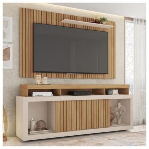 Rack Com Painel Para TV até 65 Polegadas Life Marrom Caemmun - Imagem 1