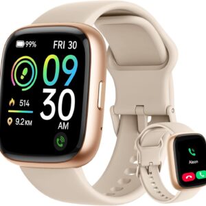 Bettdow SmartWatch Feminino 1.83" Full Touch, Assistente de voz Alexa, IP68 à Prova d'Água, Ligações Bluetooth, 100+ Modos Esportivos, Notificações Inteligentes, Compatível com iOS/Android (Ouro rosê) - Imagem 1