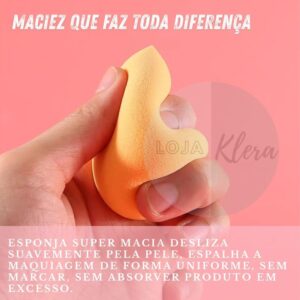 Kit Esponjas e Pincel para Maquiagem Profissional com Estojo – 1 Pincel Hexagonal, 1 Esponja Cogumelo, 2 Esponjas Gota 3D – Aplicação de Base, Corretivo, Contorno, Pó, Blush e Iluminador - Imagem 4