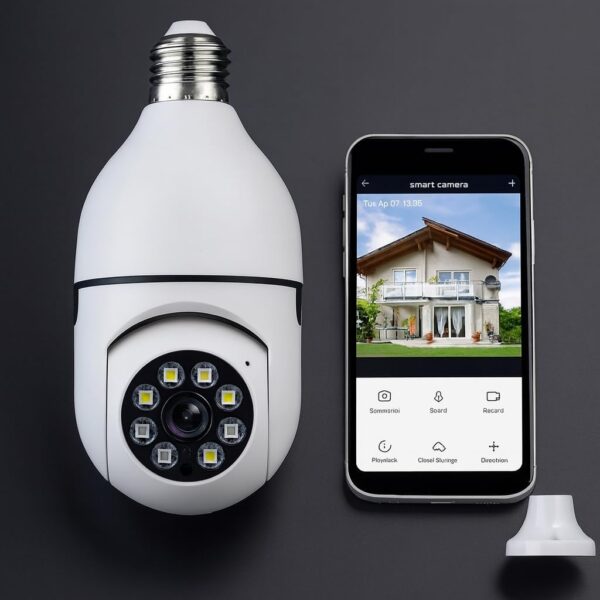 Câmera Segurança IP Lâmpada WiFi Full HD 1080p com Visão Noturna Infravermelho 1080P, Yoosee, Bivolt, Detecção de Movimento, Áudio Bidirecional, Prova D'água Giratória