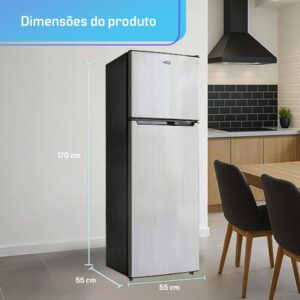 Geladeira Refrigerador HQ Defrost 290 Litros Preto/Cinza HQ-290RDF 127V - Imagem 2