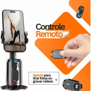 Suporte Celular com Rastreamento Automático de Movimento e Rosto, Rotação de 360° Automática, Segue Seus Movimentos, Tripé Estabilizador Celular Câmera Inteligentecom, Com Controle Remoto, Lives - Imagem 3