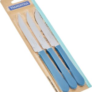 Conjunto Facas Churrasco Inox 3pcs Leme Azul Tramontina - Imagem 1