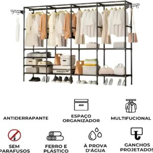 Organizador De Roupas Aberto 4 Colunas | Closet, Desmontável - Imagem 5