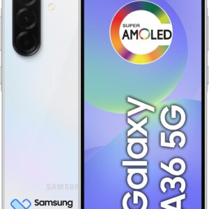 Celular Samsung Galaxy A36 5G 128GB, 6GB RAM, Câmera 50MP, IP67, Super AMOLED 6.7", Recursos AI, Branco - Imagem 1