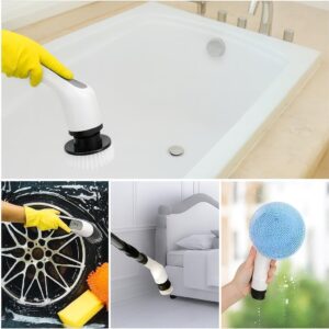 Esfregão Elétrico Profissional 9 em 1 Recarregável Mop 360º Sem Fio Potente Portátil Limpeza Pesada Banheiro Cozinha Piso Azulejo Janela Escova Multiuso Compacto Giratório Casa Premium Ajustavel - Imagem 6