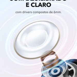 soundcore A30i da Anker, Fone de Ouvido Bluetooth 5.4 Sem Fio, com Cancelamento de Ruído Ativo, Design Tipo Batom, Compacto e Leve, 15H de Reprodução com ANC Ligado, IP54, fone TWS, Buds, Preto - Imagem 5