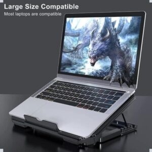 Suporte Para Notebook Com Cooler Duplo Silencioso Com 8 Níveis de Ajuste Ergonômico, Saída USB Adicional e Iluminação Interna Base Para Notebook de Até 17 Polegadas - Imagem 6