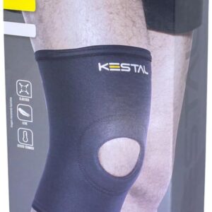 Joelheira Cinta Ortopédica Longa Com Orifício e Reforço Saúde Kestal Ksn002 (Preta, G) - Imagem 6