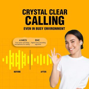 Qcy Fone De Ouvido Sem Fio T13 TWS Bluetooth 5.1 Com 4 Microfones Controle De Toque IPX5 À Prova d'Água 40 Horas De Tempo De Reprodução, Branco - Imagem 6