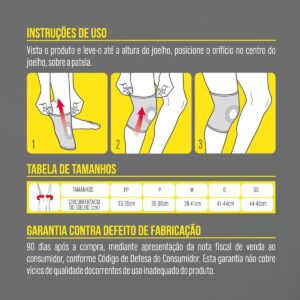 Joelheira Cinta Ortopédica Longa Com Orifício e Reforço Saúde Kestal Ksn002 (Preta, G) - Imagem 8