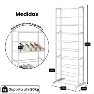 Sapateira e Organizador Multiuso Estante Organizadora Tênis Sapato Prateleira 10 Andares - Imagem 3