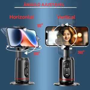 Suporte Celular com Rastreamento Automático de Movimento e Rosto, Rotação de 360° Automática, Segue Seus Movimentos, Tripé Estabilizador Celular Câmera Inteligentecom, Com Controle Remoto, Lives - Imagem 6