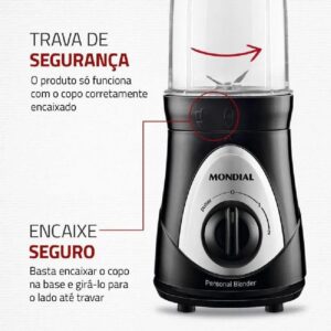 Liquidificador Mondial Personal Blender 300w 127v | Preto, 78670-01 - Imagem 4
