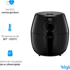 Fritadeira Elétrica Elgin Quick Fryer 4 Litros, Preta, 220V | Airfryer, com Cesta Removível - Imagem 5