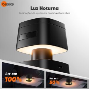 Carregador Sem Fio 4 em 1 Basike - Carregador por Indução15W Rápido Compatível para iPhone 16/15/14/13 Series, Apple Watch, AirPods com Luz de Noturna (Preto) - Imagem 2