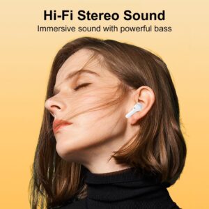 Qcy Fone De Ouvido Sem Fio T13 TWS Bluetooth 5.1 Com 4 Microfones Controle De Toque IPX5 À Prova d'Água 40 Horas De Tempo De Reprodução, Branco - Imagem 3