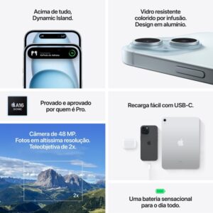 Apple iPhone 15 (128 GB) — Rosa - Imagem 6