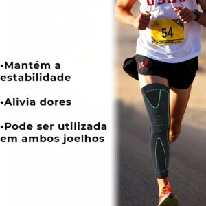 Joelheira Meia Meião De Compressão Alívio Das Dores Na Perna Articulação Tensão Com Elasticidade E Durabilidade Cores Preta, Verde, Laranja LINHA PREMIUM DUPIN - Imagem 3