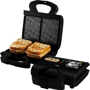 Sanduicheira Elétrica Mallory Star Wars Empire Plates – Superfície Antiaderente, Luzes LED, Alça com Toque Frio, Trava de Segurança - 127V - Imagem 1