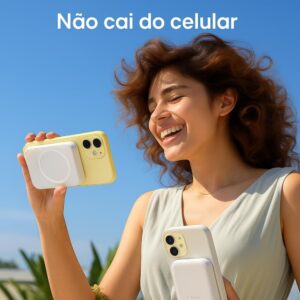 Power Bank Indução 5.000mAh Turbo, Carregador Portátil Magnético, Carregamento Ultra Rápido, Leve e Compacto, Compatível Com Todo Celular Com Carregamento Mag - Linha Premium - Branco - Imagem 7