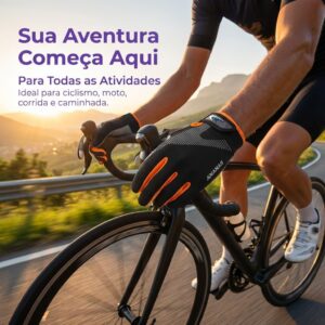 Luva Smart Grip Esportiva Touch Screen para Moto, Ciclismo, Corrida e Caminhada | Térmica com Forro Quente, Grip Antiderrapante, Zíper Ajustável, Proteção Vento e Umidade - Imagem 4