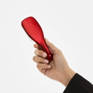 Tangle Teezer - Escova de cabelo desembaraçadora The Mini Ultimate Detangler para todos os tipos de cabelo, ideal para o uso em fios úmidos. Cor: Vermelho metalizado -Diabo Veste Prada 2 - Imagem 6