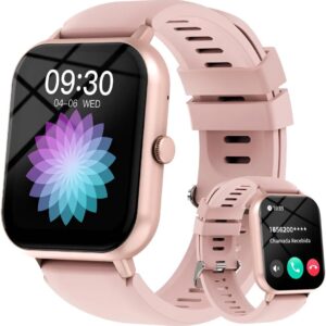 Bettdow SmartWatch, relogio smartwatch feminino com 1.83" Ecrã tátil, à prova d'água IP67, Recebimento de Notificações, relogio masculino com 100+ Modos Esportivos Faz e Recebe Ligações (Rosa) - Imagem 1