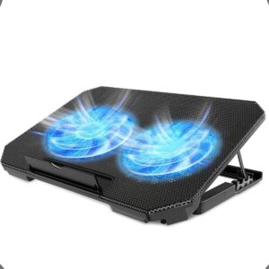 Suporte Para Notebook Com Cooler Duplo Silencioso Com 8 Níveis de Ajuste Ergonômico, Saída USB Adicional e Iluminação Interna Base Para Notebook de Até 17 Polegadas - Imagem 3