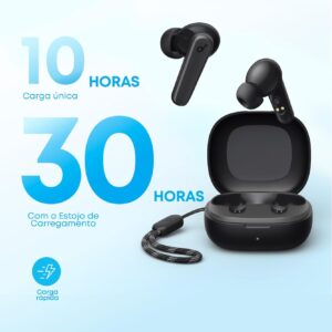 soundcore P20i da Anker, Fone de Ouvido Bluetooth 5.3, Graves Potentes, Drivers de 10mm, 30H de Reprodução, Resistência à Água, 2 Mics IA, Personalização de Som via App, Fone sem fio tws, Preto - Imagem 4