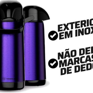 Garrafa Térmica Termolar Lumina Inox 1l | Cor Roxo - Imagem 5