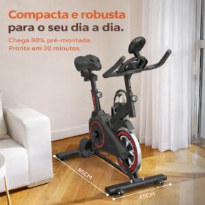 Bicicleta Ergométrica Bike Spinning | para Treino em Casa e Academia, Silenciosa, Ajustável, Confortável, Ideal para Cardio e Emagrecimento, Linha Fitness Premium - Imagem 2