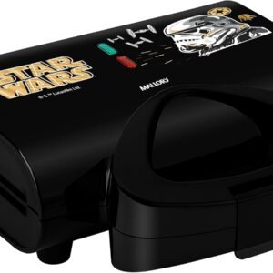 Sanduicheira Elétrica Mallory Star Wars Empire Plates – Superfície Antiaderente, Luzes LED, Alça com Toque Frio, Trava de Segurança - 127V - Imagem 2