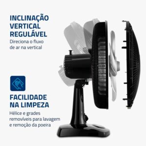 Ventilador de Mesa MONDIAL Super Power 30cm, Preto | 60W, 220V, VSP-30-B - Imagem 4