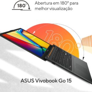 Notebook ASUS Vivobook Go 15 E1504FA-NJ836W Ryzen 5 7520U, 8GB, 512GB SSD, 15,6" Full HD, Windows 11 Home – Preto - Imagem 8