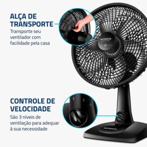 Ventilador de Mesa MONDIAL Super Power 30cm, Preto | 60W, 220V, VSP-30-B - Imagem 6