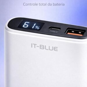 Power Bank 10000 mAh, Carregador Portátil Turbo 22,5W, Display de Led Indicador de Bateria, Entrada USB e Tipo C, Tecnologia Power Delivery, Carregamento Super Rápido - Max-0561 (Preto ou Branco) - Imagem 3